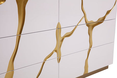 Modrest Aspen Modern White & Gold Dresser