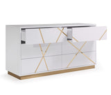 Modrest Nixa Modern Wide White and Gold Dresser
