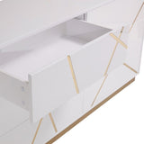 Modrest Nixa Modern Wide White and Gold Dresser