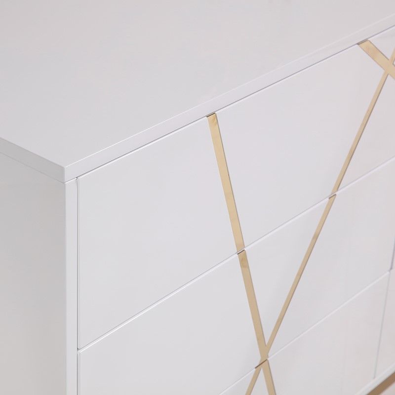 Modrest Nixa Modern Wide White and Gold Dresser