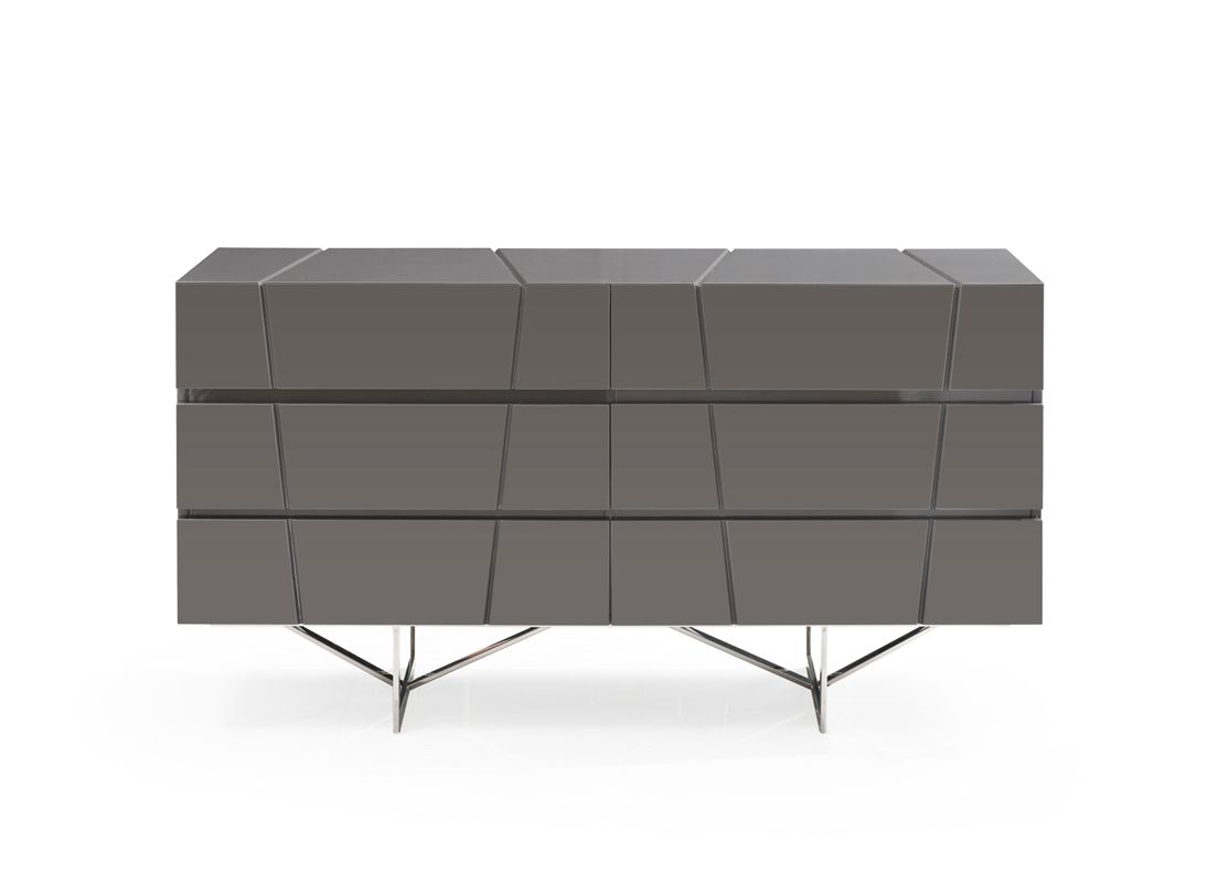 Queen Chrysler Modern Grey Bedroom Set
