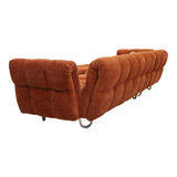 Modern Burnt Orange Fabric Right Facing Sectional Sofa + 2 Yellow Pillows