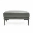 Divani Casa Jacoba - Modern Dark Grey Leather Rectangular Ottoman | Home Elegance USA