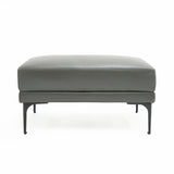 Divani Casa Jacoba - Modern Dark Grey Leather Rectangular Ottoman - VGKK - KF - 2620 - ROT - DKG - Home Elegance USA - 1