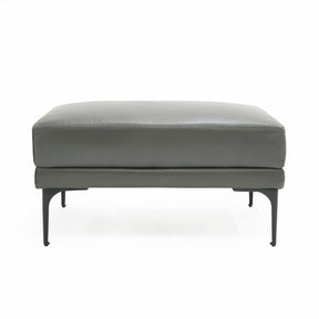 Divani Casa Jacoba - Modern Dark Grey Leather Rectangular Ottoman | Home Elegance USA