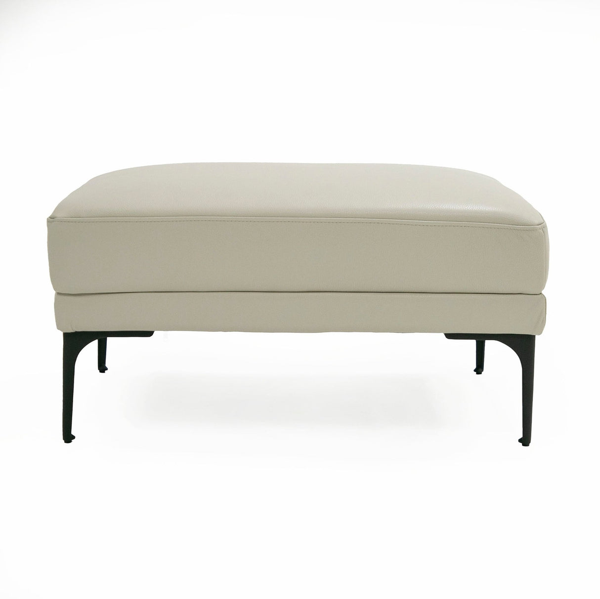 Divani Casa Jacoba - Modern Light Grey Leather Rectangular Ottoman - VGKK - KF - 2620 - ROT - LG - Home Elegance USA - 1