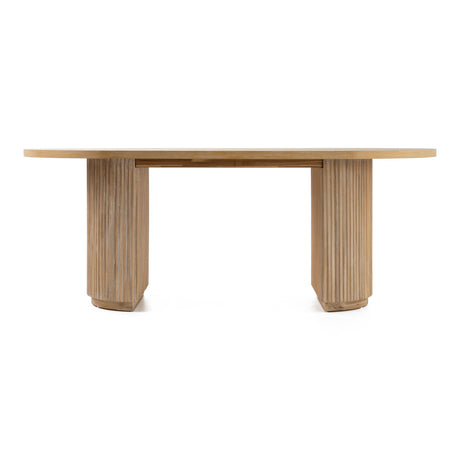 Jacobson - Modern Natural Acacia Oval Dining Table - View Image 1