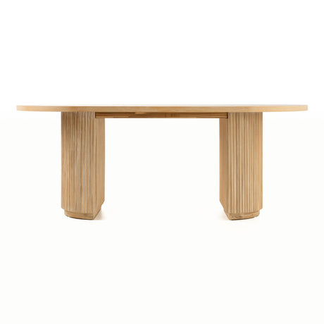 Jacobson - Modern Natural Acacia Oval Dining Table - View Image 1