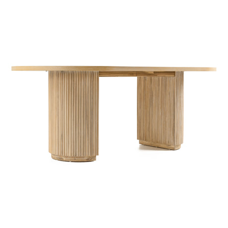Jacobson - Modern Natural Acacia Oval Dining Table - View Image 1