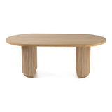 Jacobson - Modern Natural Acacia Oval Dining Table - View Image 1