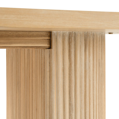Jacobson - Modern Natural Acacia Oval Dining Table - View Image 1