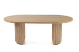 Jacobson - Modern Natural Acacia Oval Dining Table - View Image 1
