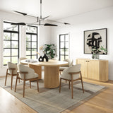 Jacobson - Modern Natural Acacia Oval Dining Table - View Image 1