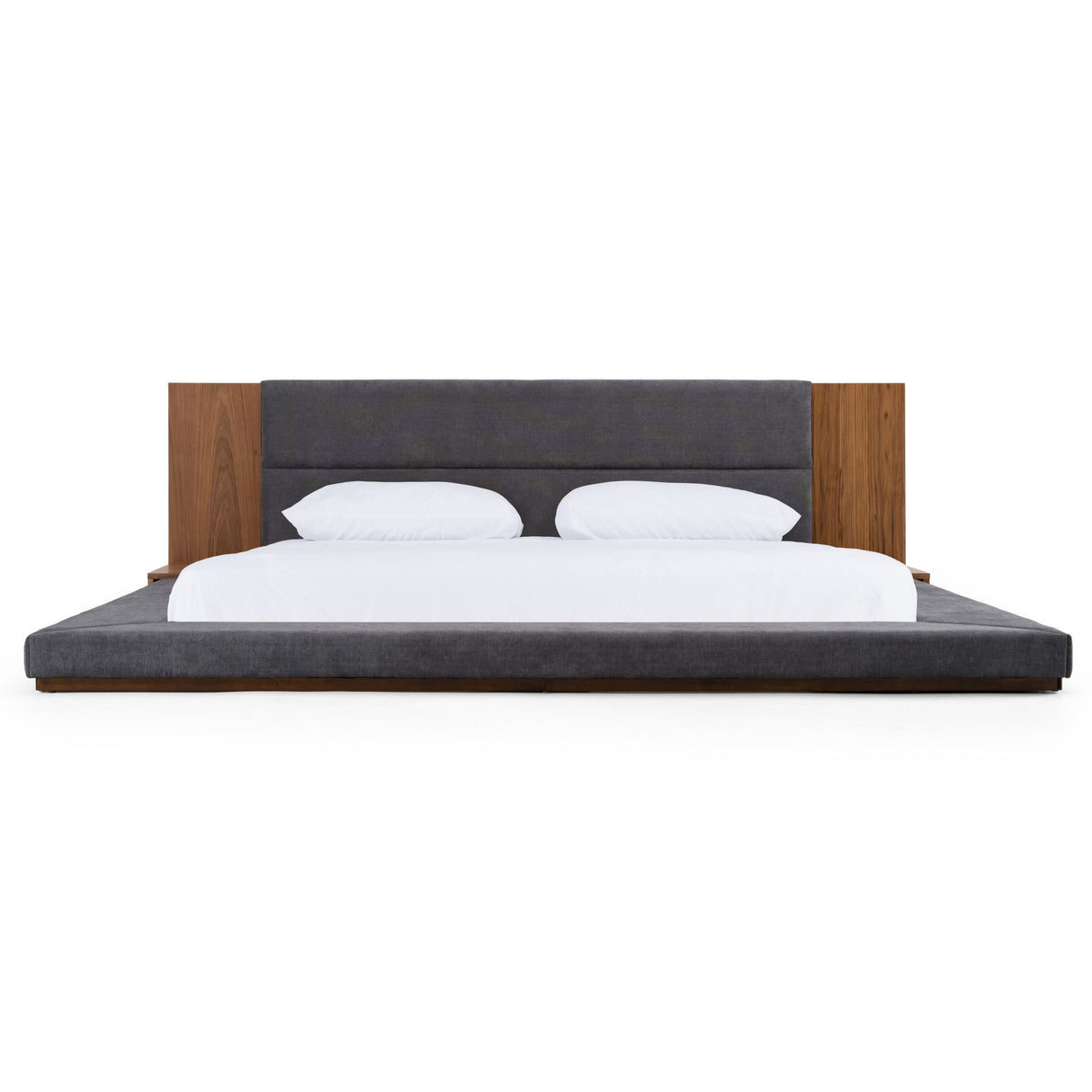 California King Jagger Modern Dark Grey & Walnut Bed