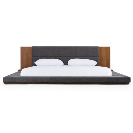 California King Jagger Modern Dark Grey & Walnut Bed