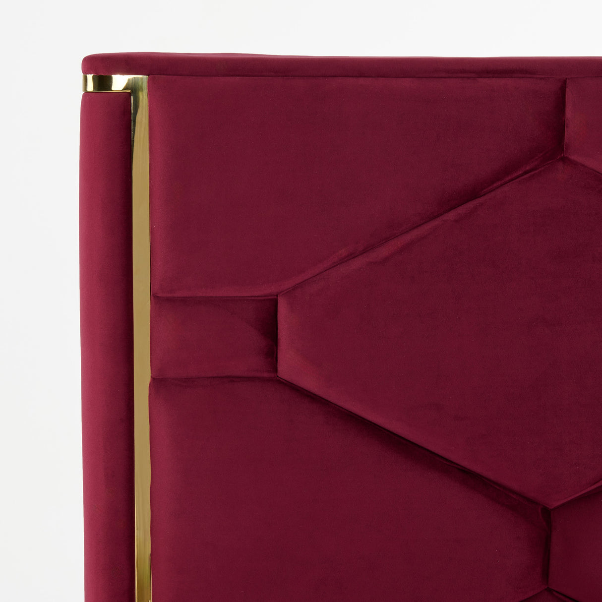 Eastern King Janet - Modern Red Velvet + Gold Bed - View Image 1