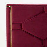 Eastern King Janet - Modern Red Velvet + Gold Bed - View Image 1