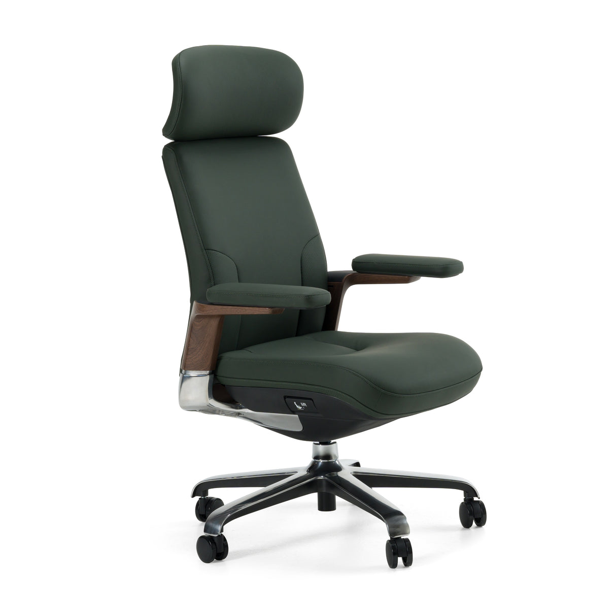 Johnson - Modern Green Leather Executive Office Chair - View Image 1