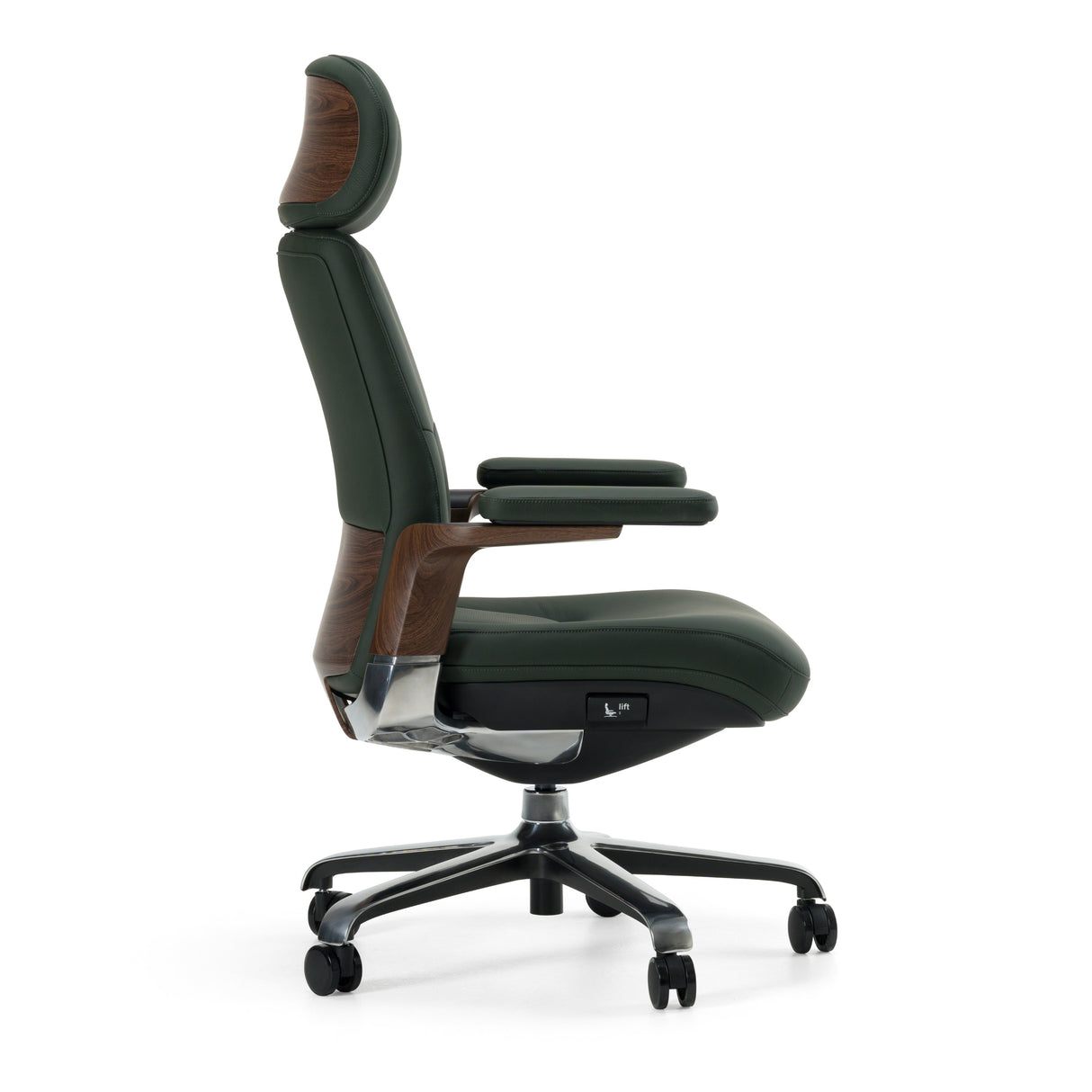 Johnson - Modern Green Leather Executive Office Chair - View Image 1