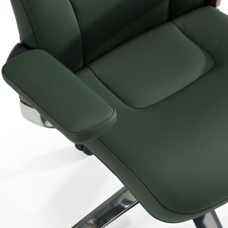 Johnson - Modern Green Leather Executive Office Chair - View Image 1
