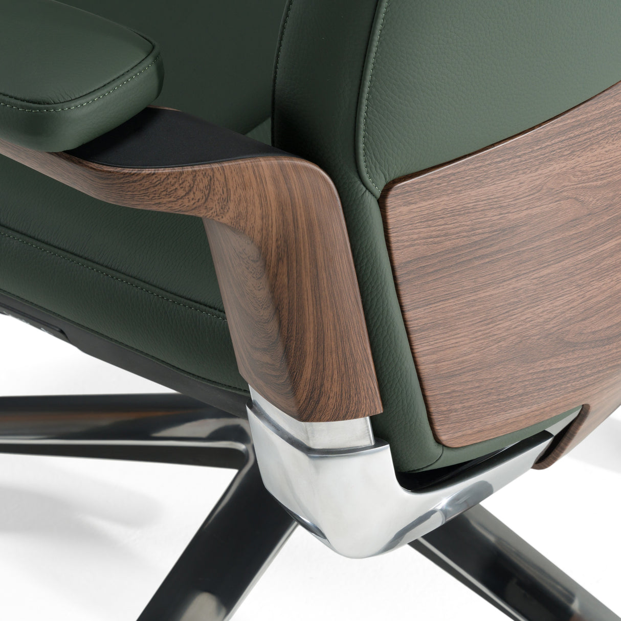 Johnson - Modern Green Leather Executive Office Chair - View Image 1