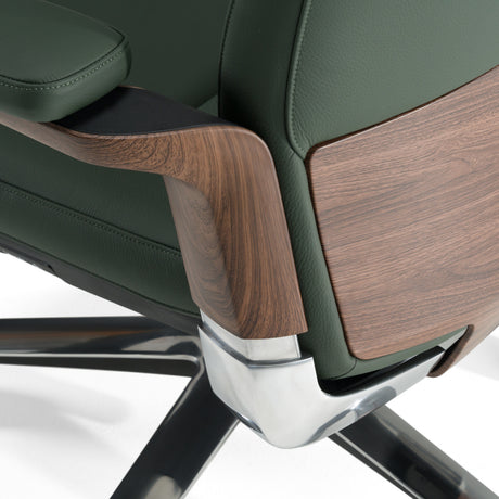 Johnson - Modern Green Leather Executive Office Chair - View Image 1