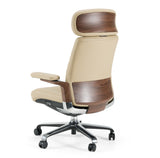Johnson - Modern Beige Leather Executive Office Chair - View Image 1