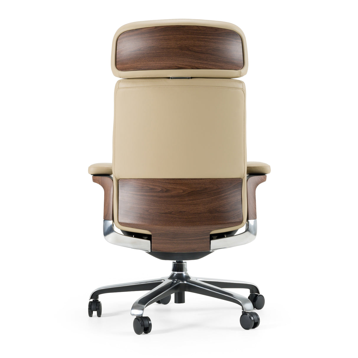 Johnson - Modern Beige Leather Executive Office Chair - View Image 1