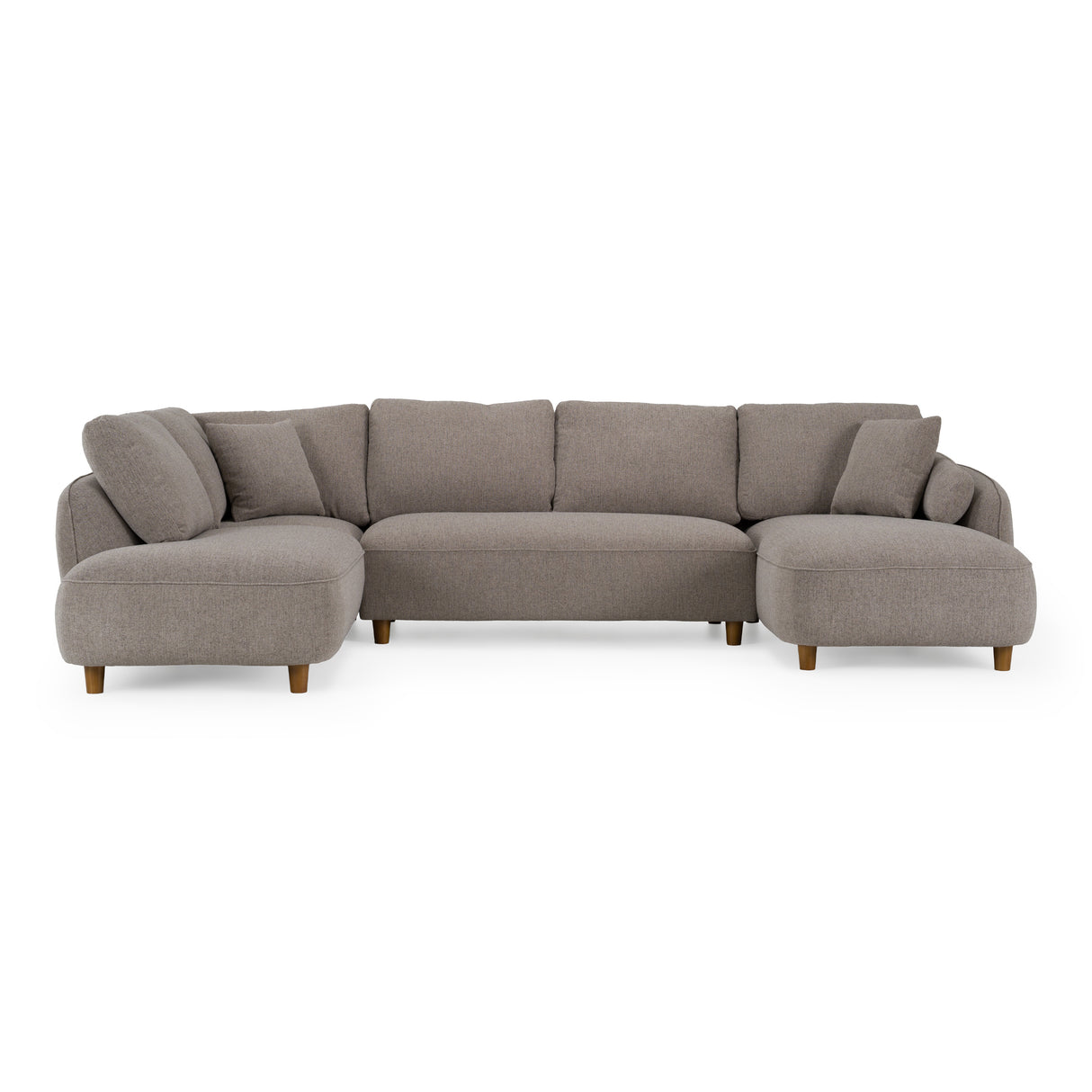 Joslin - Modern Grey Fabric U-Shaped Sectional Sofa - View Image 1
