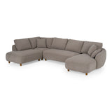 Joslin - Modern Grey Fabric U-Shaped Sectional Sofa - View Image 1