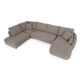 Joslin - Modern Grey Fabric U-Shaped Sectional Sofa - View Image 1
