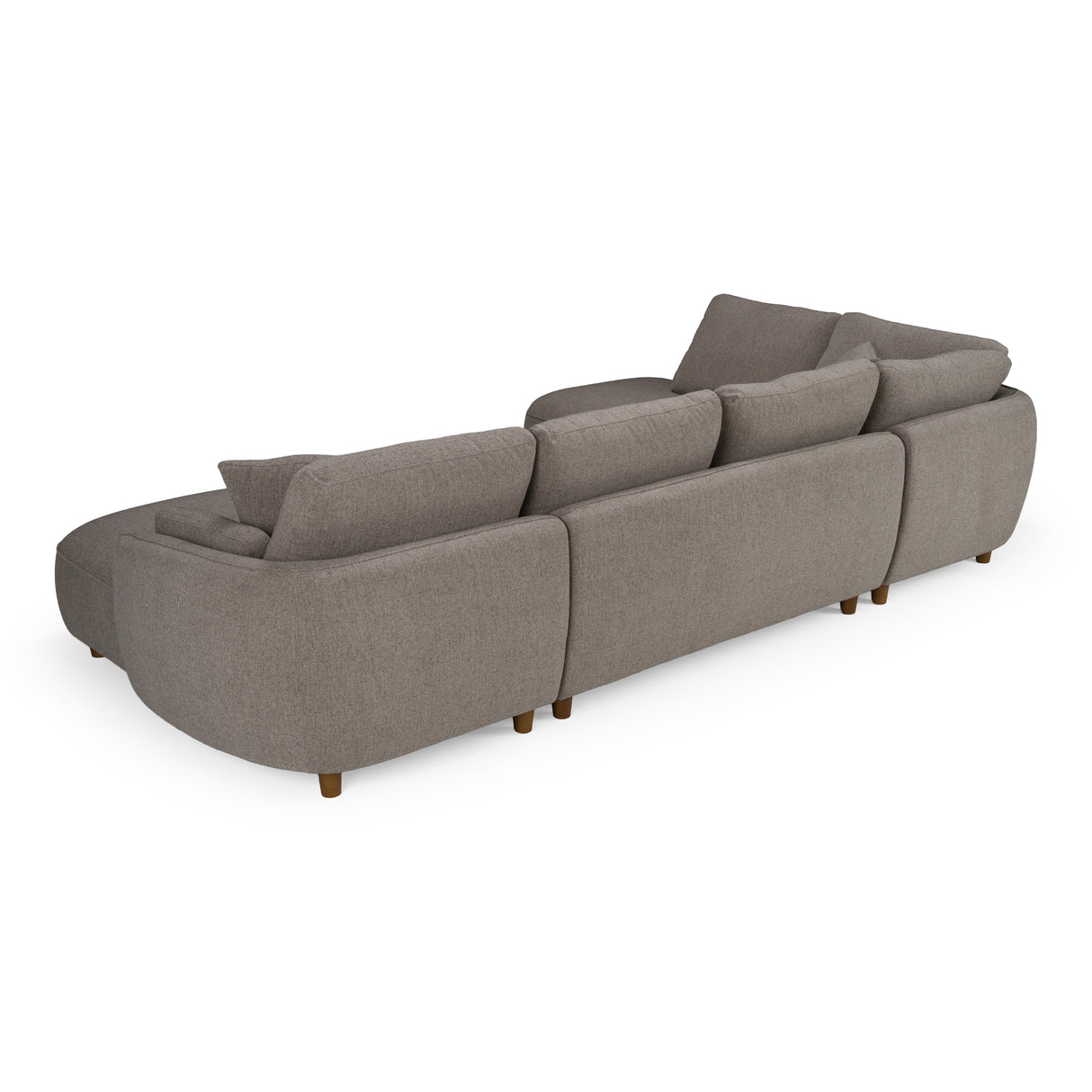 Joslin - Modern Grey Fabric U-Shaped Sectional Sofa - View Image 1
