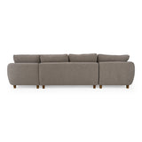 Joslin - Modern Grey Fabric U-Shaped Sectional Sofa - View Image 1