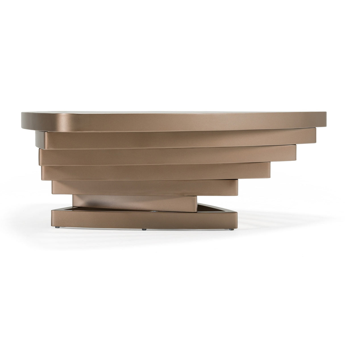 Jovial - Contemporary Brown Glass + Dark Gold Coffee Table - View Image 1