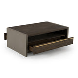June - Modern Dark Grey Concrete & Walnut Coffee Table - View Image 1