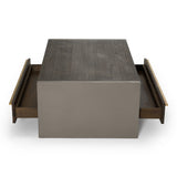 June - Modern Dark Grey Concrete & Walnut Coffee Table - View Image 1