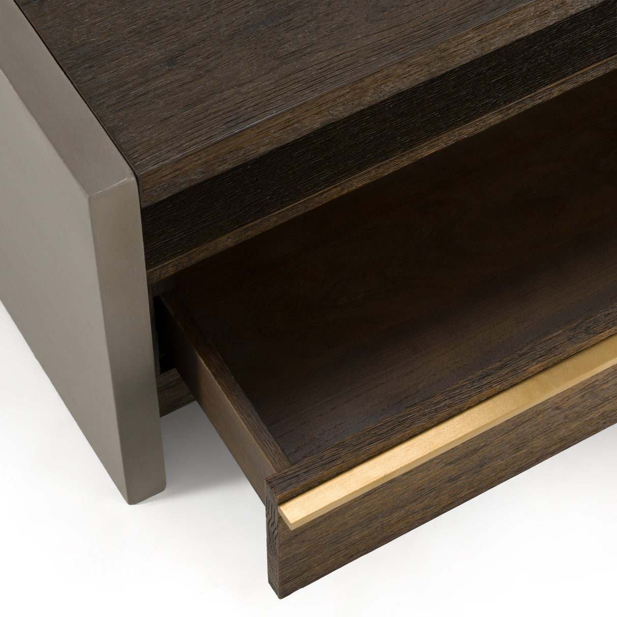 June - Modern Dark Grey Concrete & Walnut Coffee Table - View Image 1