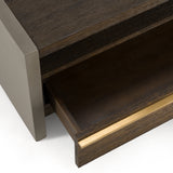 June - Modern Dark Grey Concrete & Walnut Coffee Table - View Image 1