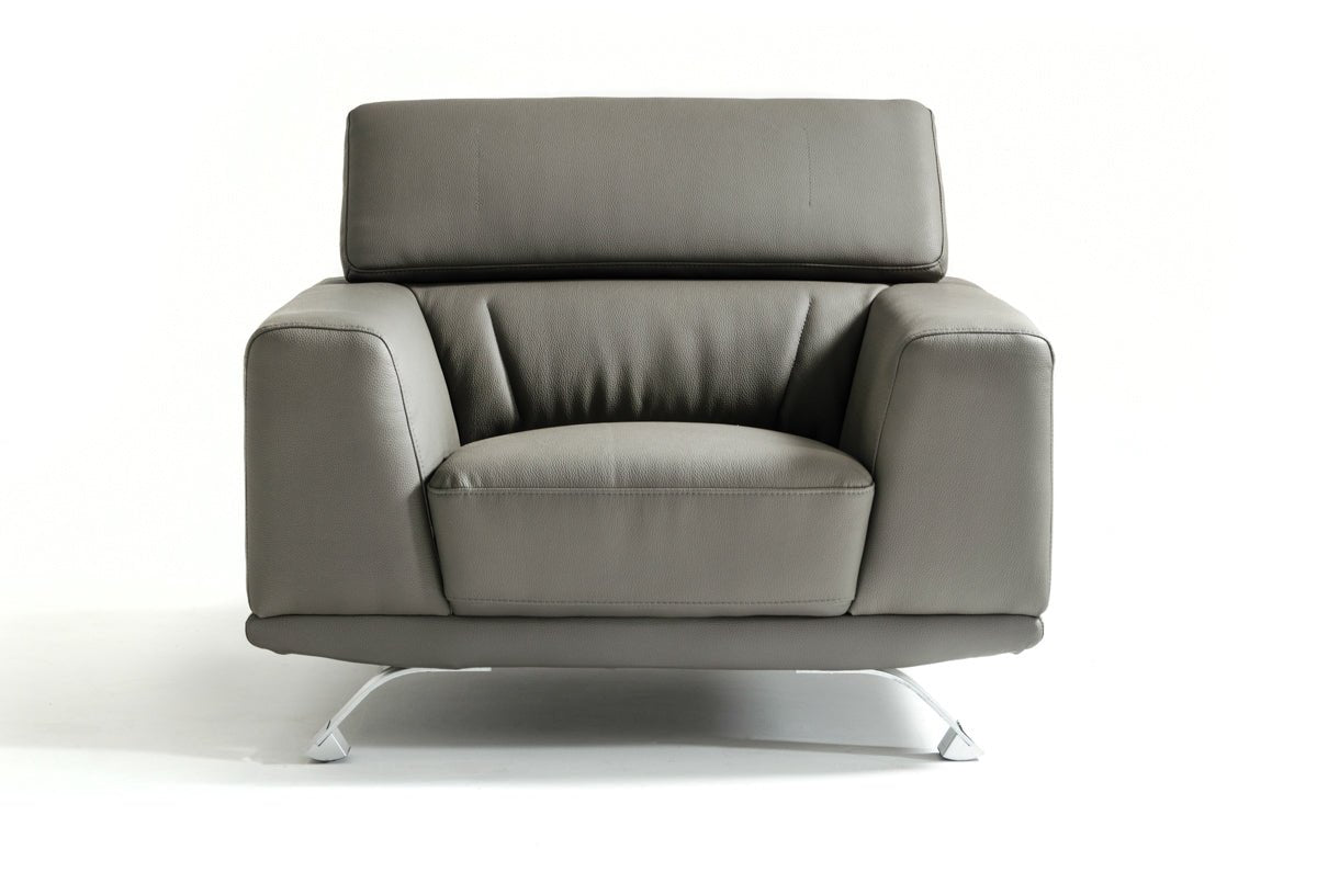 Divani Casa Brustle - Modern Dark Grey Eco - Leather Chair | Home Elegance USA