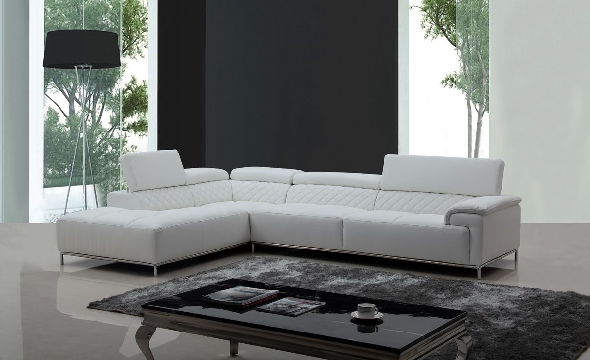 Divani Casa Citadel Modern White Eco - Leather Sectional Sofa w/ Audio System - VGKNK8482 - ECO - WHT - Home Elegance USA - 1