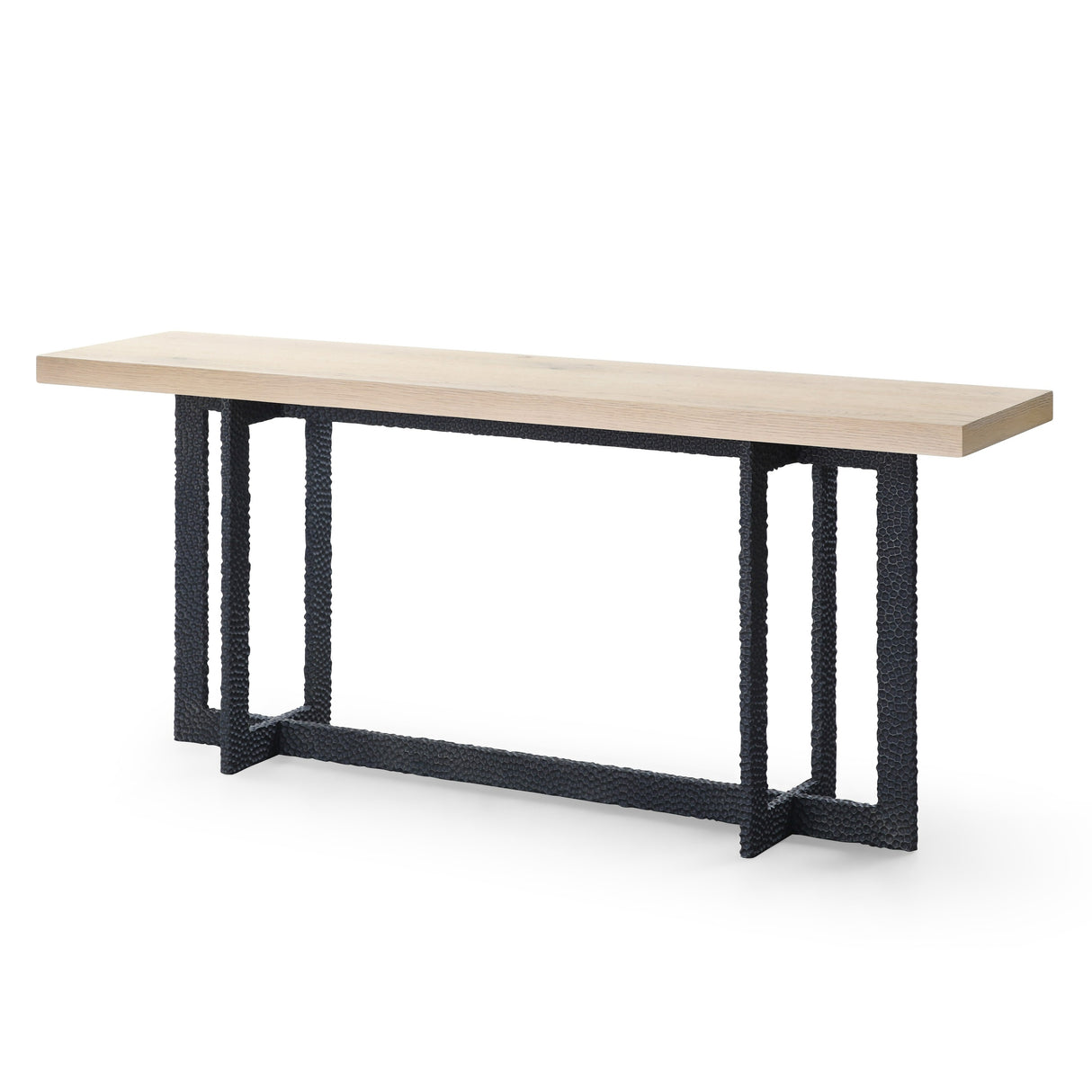 K8963 - Natural Oak + Black Metal Console Table - View Image 1