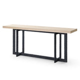 K8963 - Natural Oak + Black Metal Console Table - View Image 1