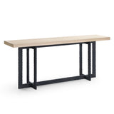 K8963 - Natural Oak + Black Metal Console Table - View Image 1