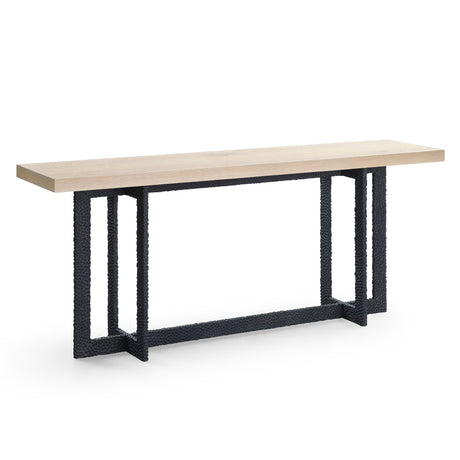 K8963 - Natural Oak + Black Metal Console Table - View Image 1