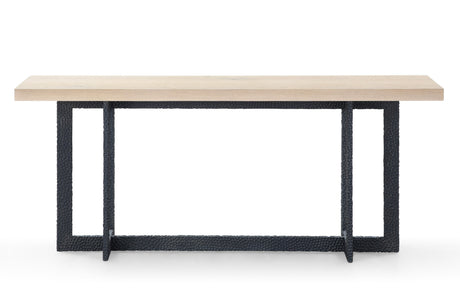 K8963 - Natural Oak + Black Metal Console Table - View Image 1