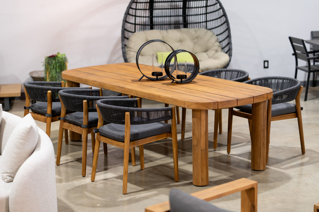 Kamari - Outdoor Natural Teak Dining Table - View Image 1