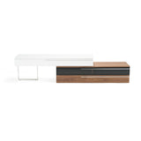 Karlstad - Modern White + Walnut TV Stand - View Image 1