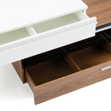 Karlstad - Modern White + Walnut TV Stand - View Image 1