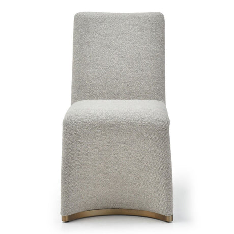 Modrest Kenda Contemporary Grey and Brushed Gold Dining Chair (Set of 2)