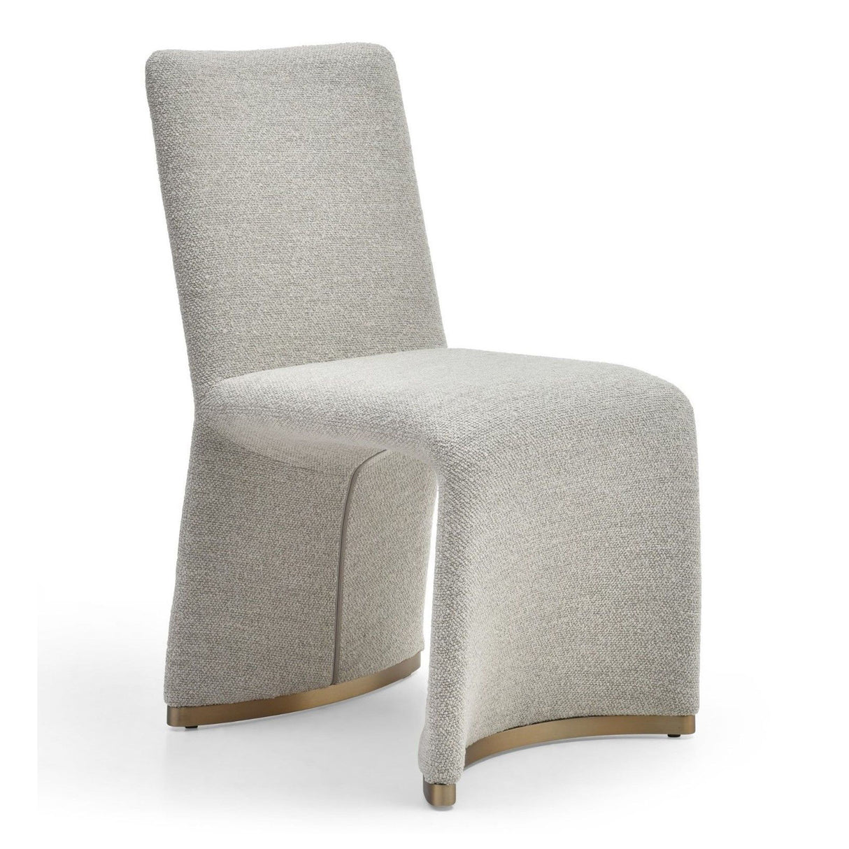 Modrest Kenda Contemporary Grey and Brushed Gold Dining Chair (Set of 2)